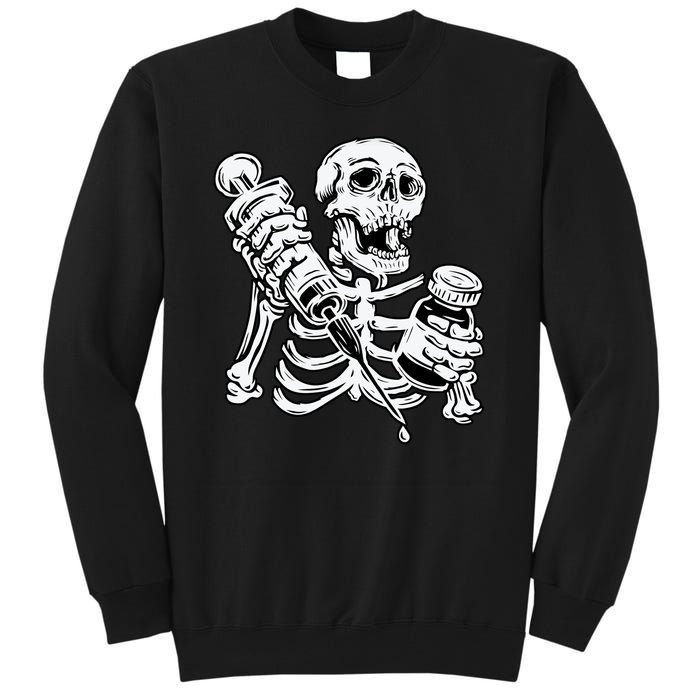 Skeleton Vaccine Tall Sweatshirt