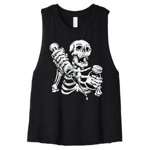 Skeleton Vaccine Women's Racerback Cropped Tank