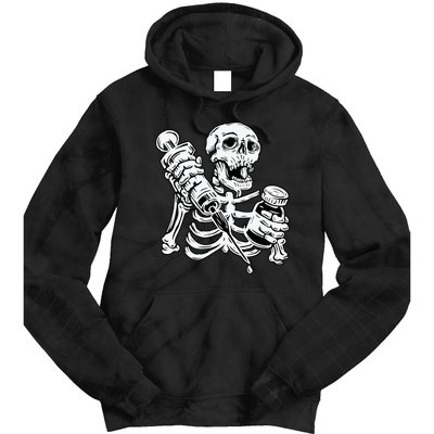 Skeleton Vaccine Tie Dye Hoodie