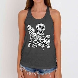 Skeleton Vaccine Women's Knotted Racerback Tank