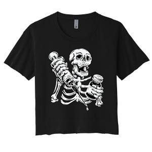 Skeleton Vaccine Women's Crop Top Tee