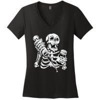 Skeleton Vaccine Women's V-Neck T-Shirt