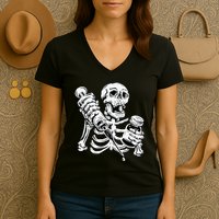 Skeleton Vaccine Women's V-Neck T-Shirt