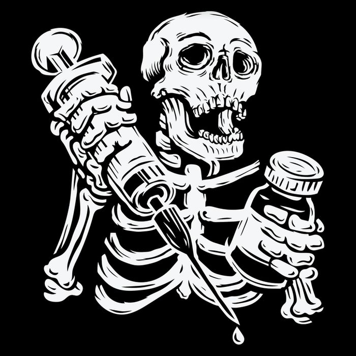 Skeleton Vaccine Women's V-Neck T-Shirt