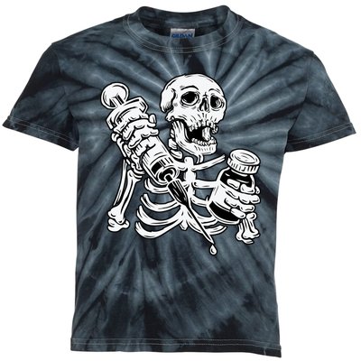 Skeleton Vaccine Kids Tie-Dye T-Shirt