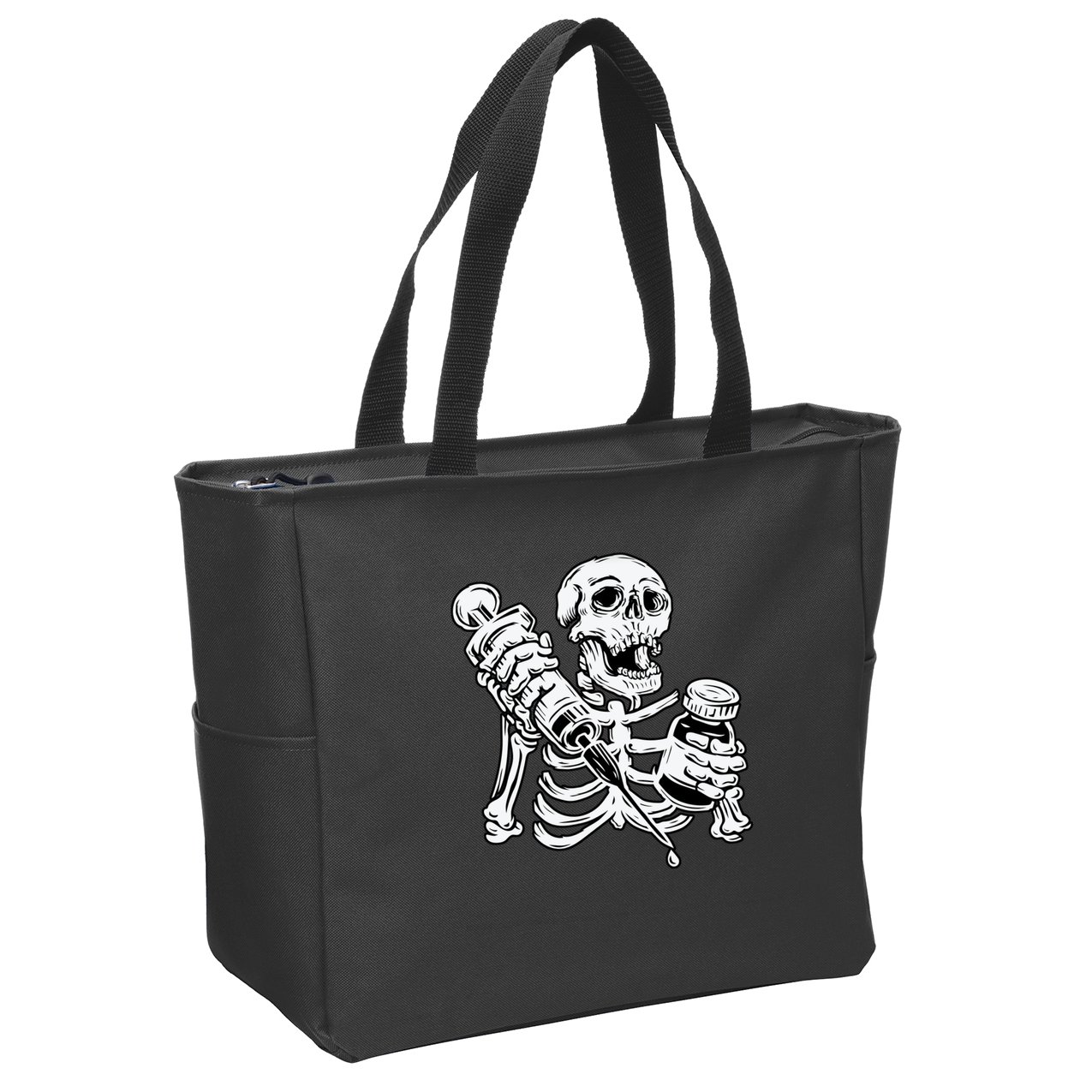 Skeleton Vaccine Zip Tote Bag