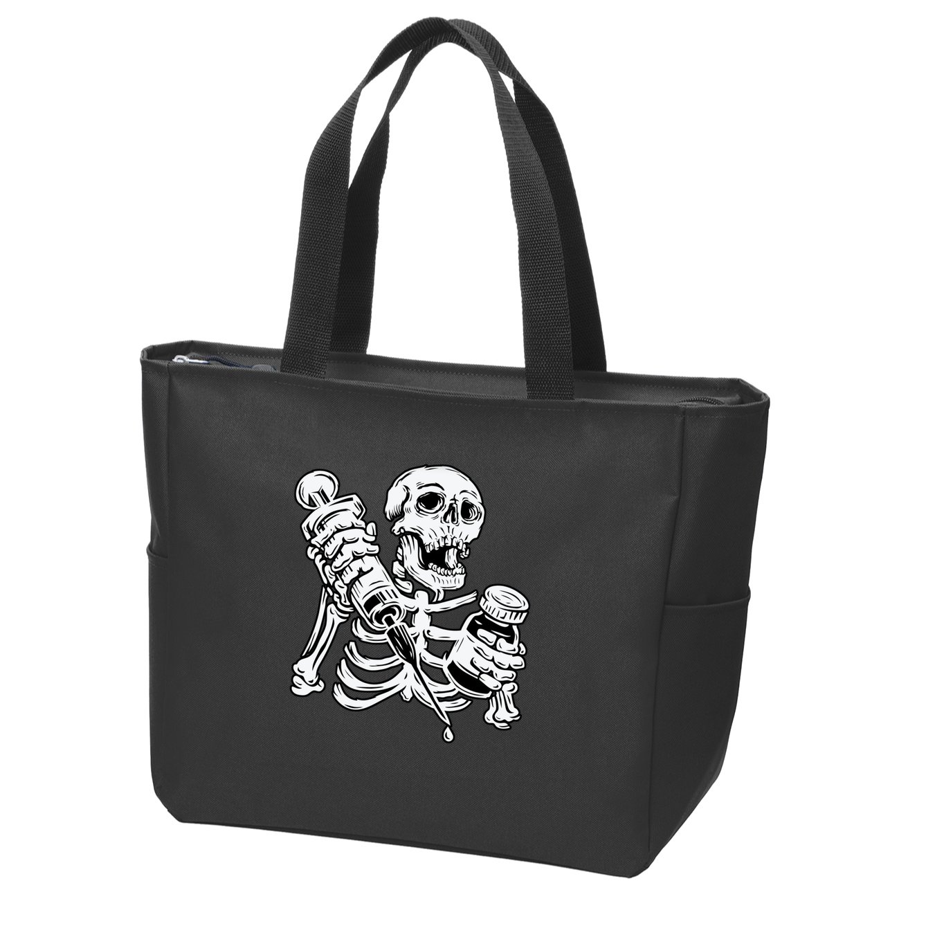 Skeleton Vaccine Zip Tote Bag