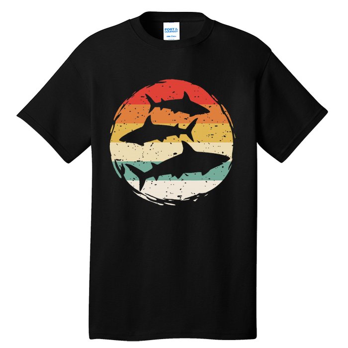 Sharks Vintage 80s Retro Clothes Shark Party In The Sea Tall T-Shirt