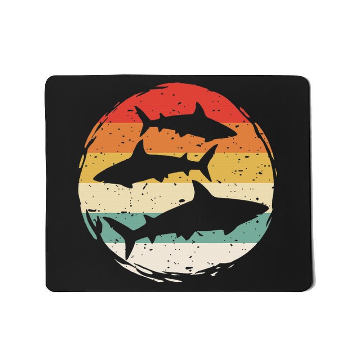 Sharks Vintage 80s Retro Clothes Shark Party In The Sea Mousepad