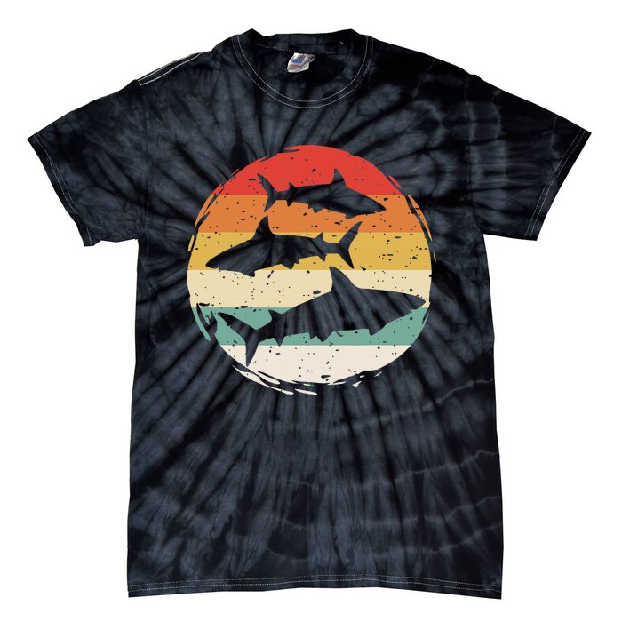 Sharks Vintage 80s Retro Clothes Shark Party In The Sea Tie-Dye T-Shirt