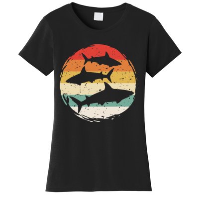 Sharks Vintage 80s Retro Clothes Shark Party In The Sea Women's T-Shirt