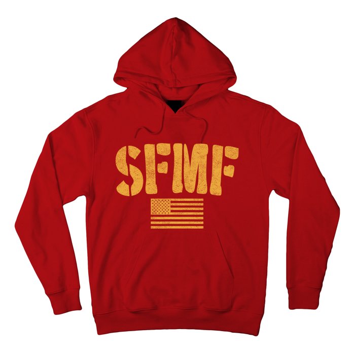 SFMF Vintage American Flag & Military Veteran Saying Hoodie