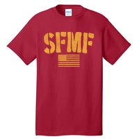 SFMF Vintage American Flag & Military Veteran Saying Tall T-Shirt