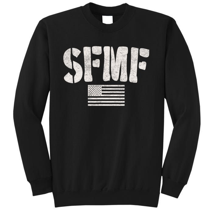 SFMF Vintage American Flag & Military Veteran Saying Sweatshirt