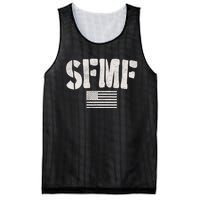 SFMF Vintage American Flag & Military Veteran Saying Mesh Reversible Basketball Jersey Tank