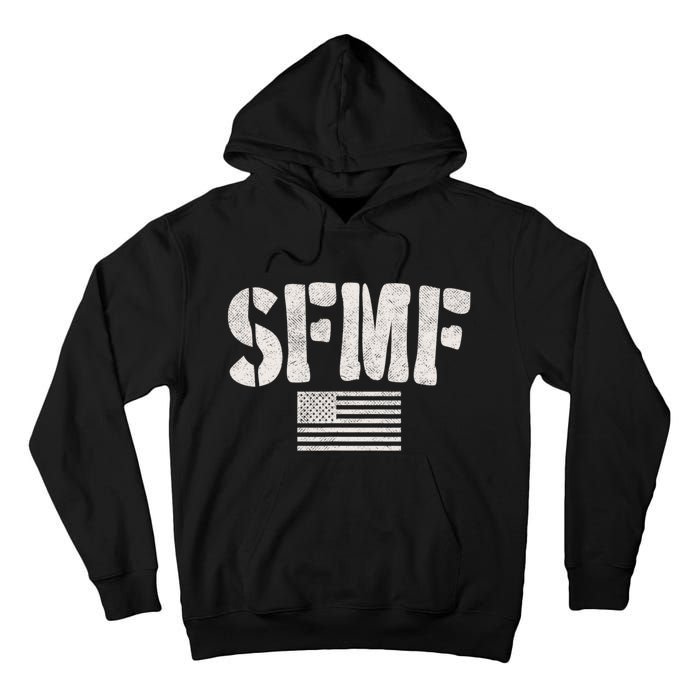 SFMF Vintage American Flag & Military Veteran Saying Tall Hoodie