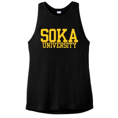 Soka Vintage Arch University Ladies PosiCharge Tri-Blend Wicking Tank