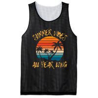 Summer Vibes All Year Long Retro Vintage Summer Lover Mesh Reversible Basketball Jersey Tank