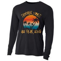 Summer Vibes All Year Long Retro Vintage Summer Lover Cooling Performance Long Sleeve Crew