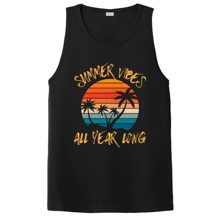 Summer Vibes All Year Long Retro Vintage Summer Lover PosiCharge Competitor Tank