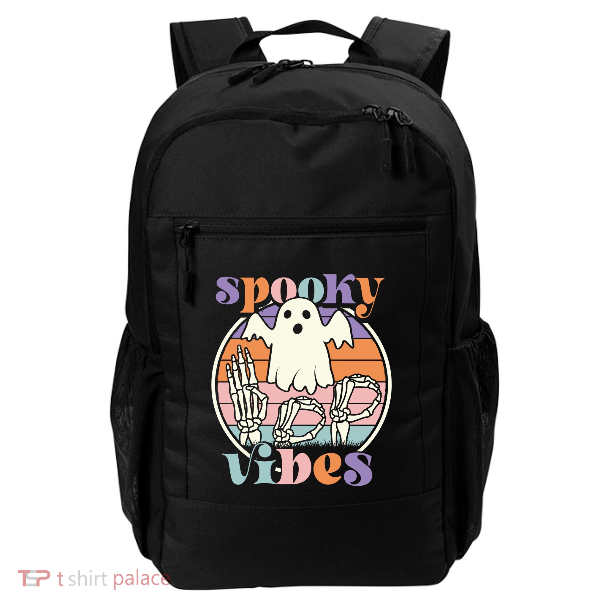 Spooky Vibes Asl Hands American Sign Language Boo Halloween Gift Daily Commute Backpack