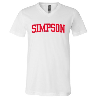 Simpson Vintage Arch University V-Neck T-Shirt