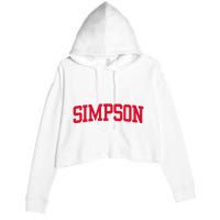 Simpson Vintage Arch University Crop Fleece Hoodie