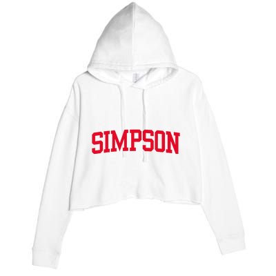 Simpson Vintage Arch University Crop Fleece Hoodie