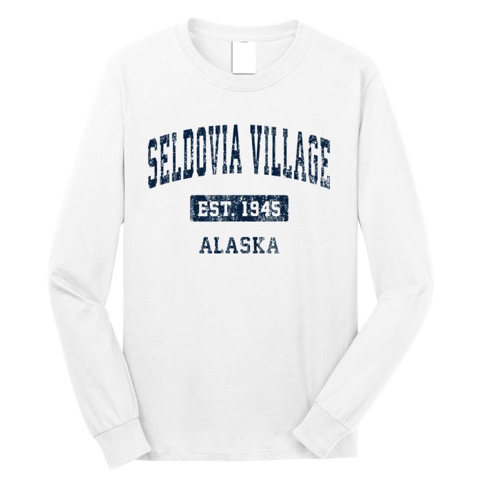 Seldovia Village Alaska Ak Vintage Sports Established Long Sleeve Shirt