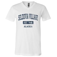 Seldovia Village Alaska Ak Vintage Sports Established V-Neck T-Shirt