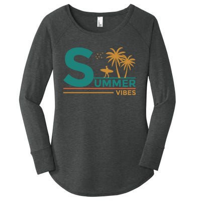 Summer Vibes Adventure Graphic Women's Perfect Tri Tunic Long Sleeve Shirt