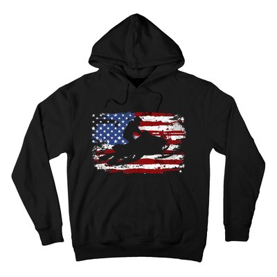 Snowmobile Vintage American Flag Hoodie