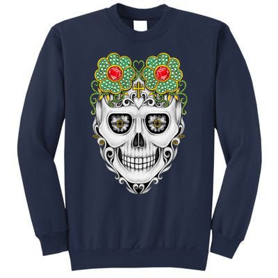 Sugarskull Vintage Art Set With Sapphire And Black Diamond Sweatshirt