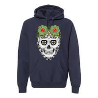 Sugarskull Vintage Art Set With Sapphire And Black Diamond Premium Hoodie