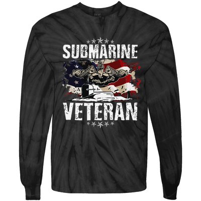 Submarine Veteran Artwork For A Submariner Tie-Dye Long Sleeve Shirt