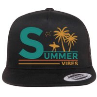 Summer Vibes Adventure Graphic Flat Bill Trucker Hat