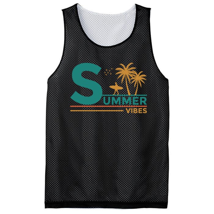 Summer Vibes Adventure Graphic Mesh Reversible Basketball Jersey Tank