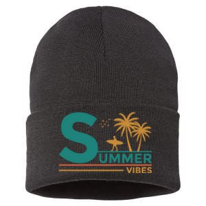 Summer Vibes Adventure Graphic Sustainable Knit Beanie