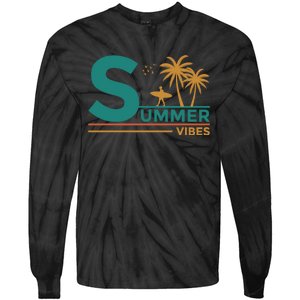 Summer Vibes Adventure Graphic Tie-Dye Long Sleeve Shirt