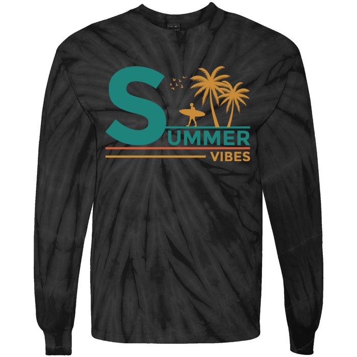 Summer Vibes Adventure Graphic Tie-Dye Long Sleeve Shirt