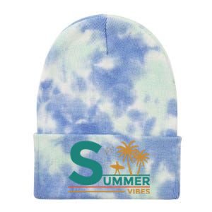 Summer Vibes Adventure Graphic Tie Dye 12in Knit Beanie