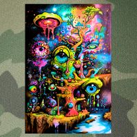 Surreal Vision: A Psychedelic Dreamscape Legacy Tie Dye Trucker Hat