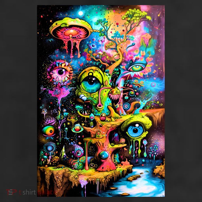 Surreal Vision: A Psychedelic Dreamscape Cool Comfort Performance Bucket Hat