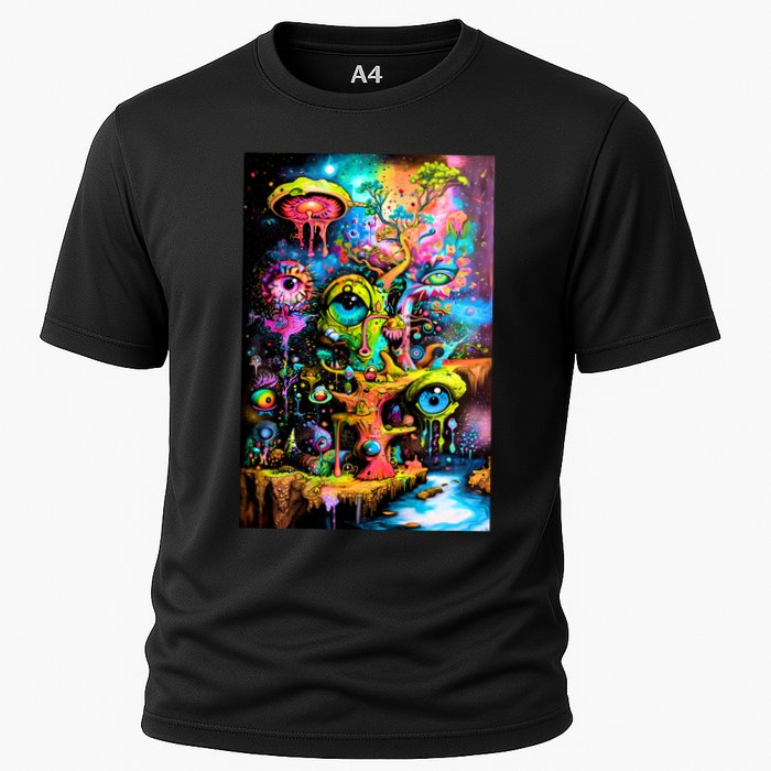 Surreal Vision: A Psychedelic Dreamscape Performance Shirt