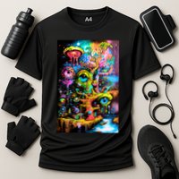 Surreal Vision: A Psychedelic Dreamscape Performance Shirt