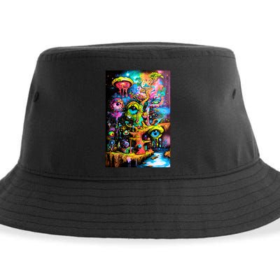 Surreal Vision: A Psychedelic Dreamscape Sustainable Bucket Hat