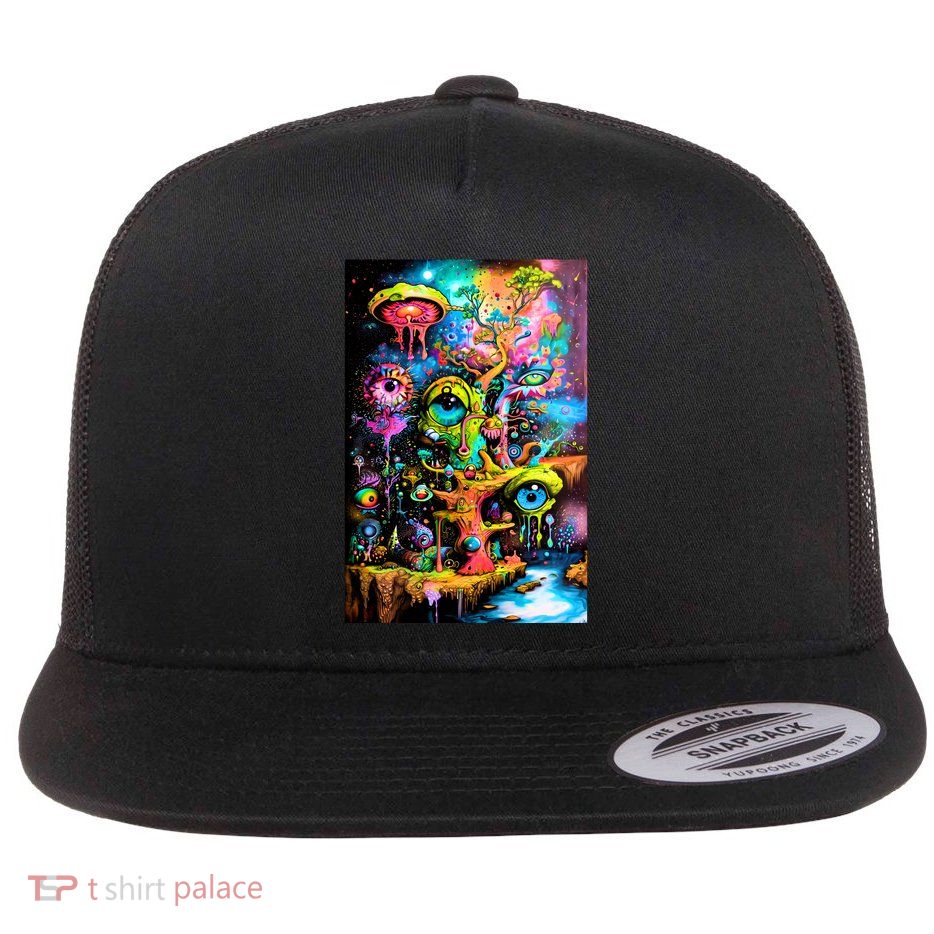 Surreal Vision: A Psychedelic Dreamscape Flatbill Hat