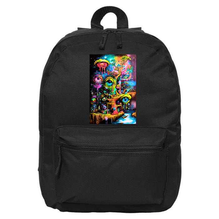 Surreal Vision: A Psychedelic Dreamscape 16 in Basic Backpack