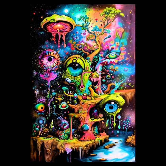 Surreal Vision: A Psychedelic Dreamscape 16 in Basic Backpack