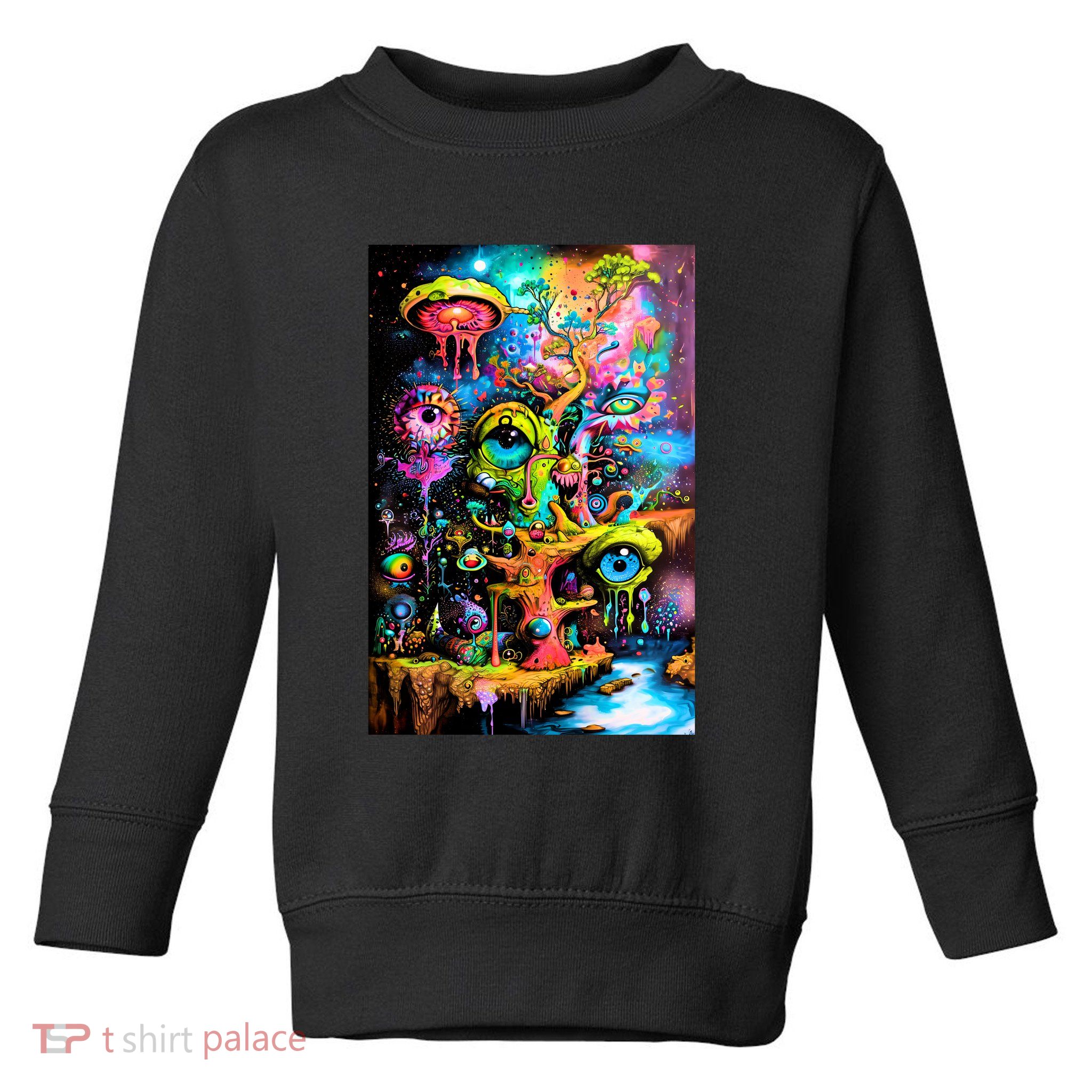 Surreal Vision: A Psychedelic Dreamscape Toddler Sweatshirt